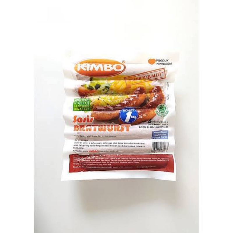 

Kimbo Sosis Sapi bratwurst Isi 6 + 1 500 Gram