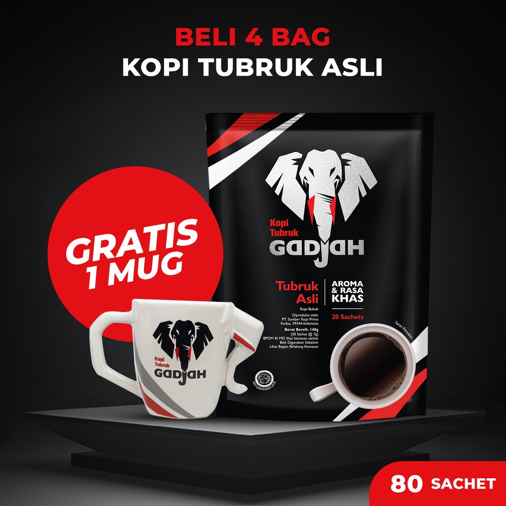 

Kopi Tubruk Gadjah Asli 4 Bag