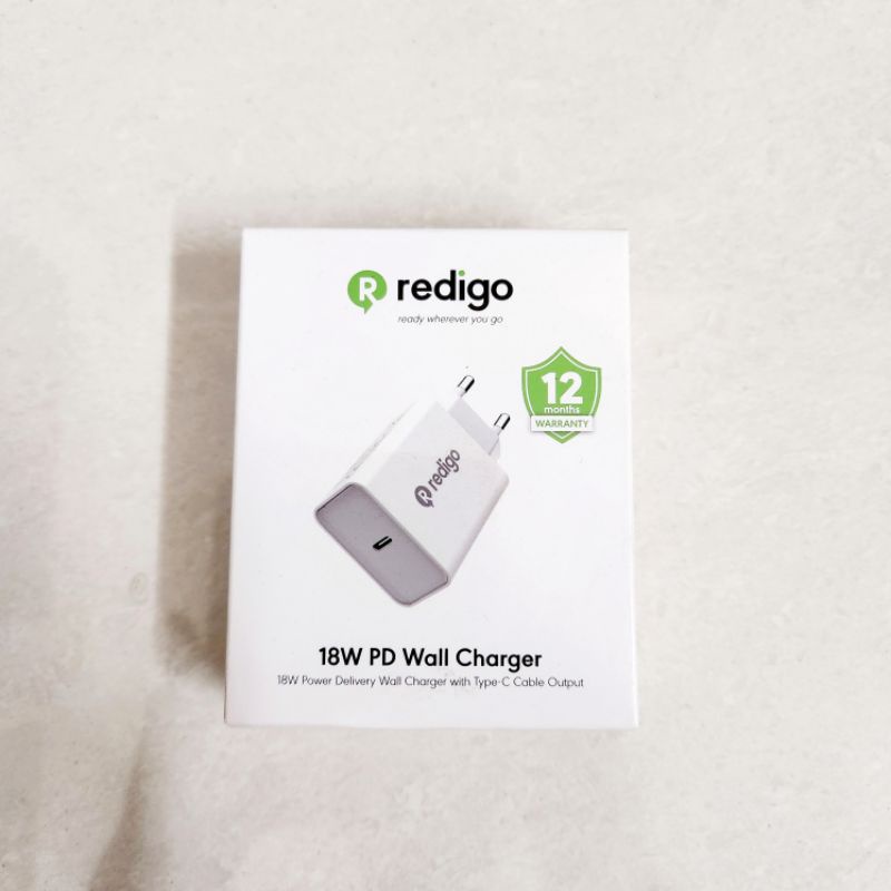 Adapter Charger Redigo PD 18W 18 watt USB Type C Wall Travel W1801CC