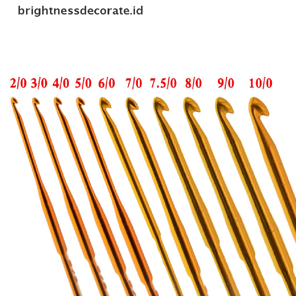 [Birth] 10pcs Alumina Crochet Hook Set DIY Knitg s Alat Jahit Knitg Rumah [ID]