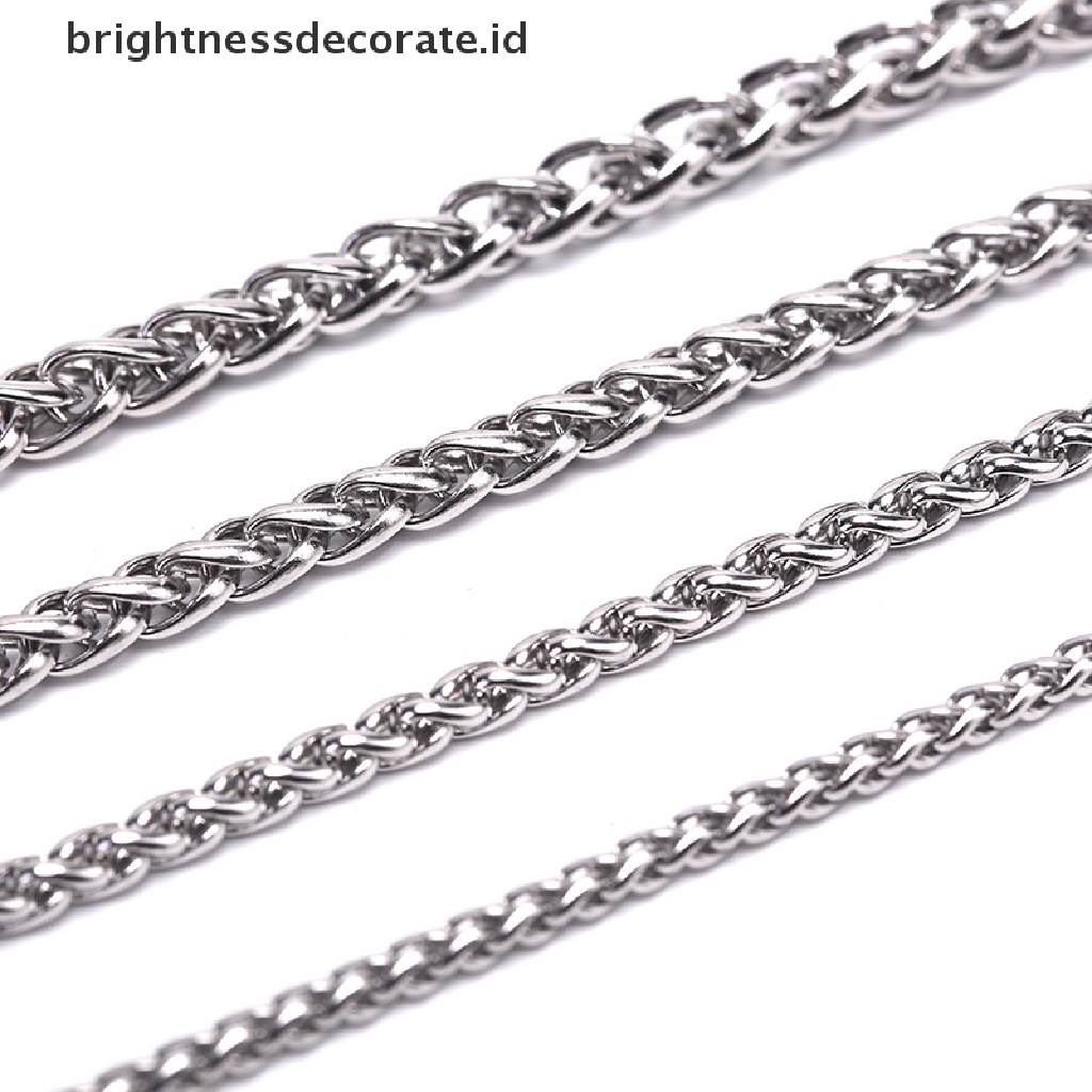 [Birth] Perak Pria Stainless Steel Rantai Link Gelang Tangan Bangle Perhiasan Punk [ID]