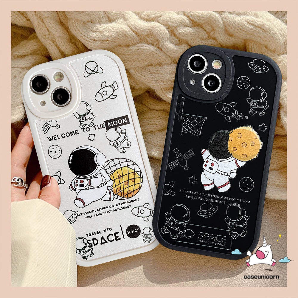 Case Kartun Aastronaut Vivo Y02 Y11 Y35 Y36 Y16 Y20 Y15 Y15s Y17 Y22 V25E V25 Y12 V23E V23 Y20i Y21 Y12i Y21s Y33s Y31 Y91C Y22s Y51 Y15A Y91 Y20s Y30 Y33T Soft Cover NASA Trendy