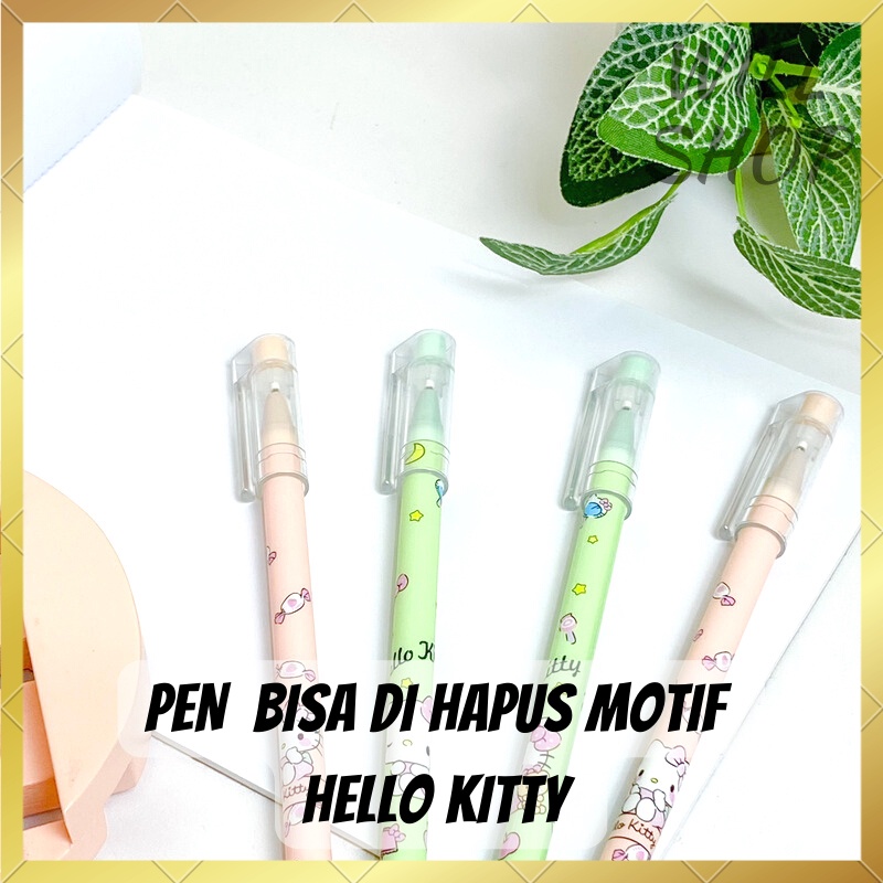 

( ECERAN ) BISA DI HAPUS PULPEN GEL ODEMEI QIDUO TINTA HITAM DENGAN MOTIF HELLO KITTY BISA COD