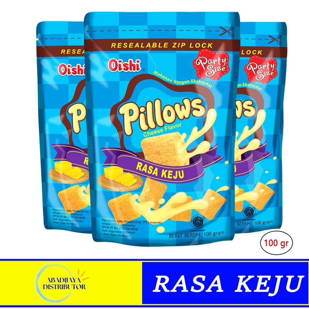 

Snack Oishi Pillows Cheese Makanan Ringan Kemasan Pouch Rasa Keju