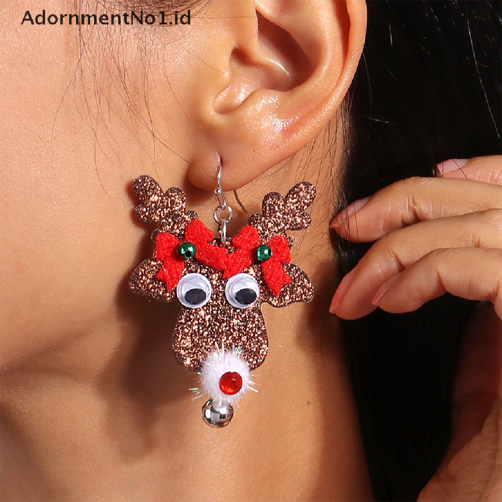 [AdornmentNo1] 1pasang Merry Christmas Anting Fashion Pohon Natal Rusa Santa Drop Anting Hadiah Perhiasan Tahun Baru [ID]