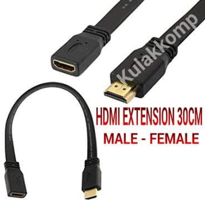 PRODUK- KABEL HDMI EXTENSION 30CM MALE - FEMALE M-F / HDMI PERPANJANGAN .