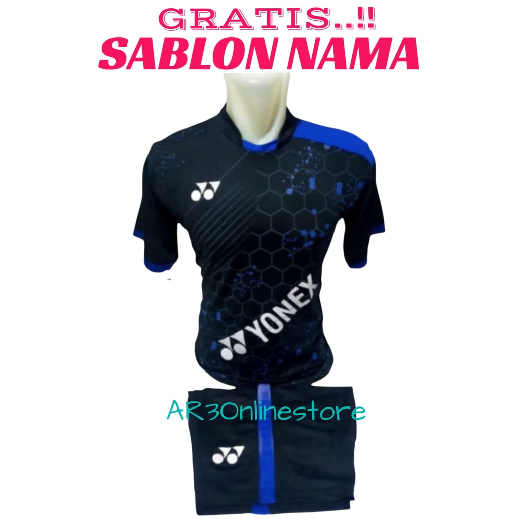 ( FREE SABLON NAMA ) Baju olahraga pria/wanita dewasa kaos badminton bulutangkis tenis bola futsal motif terbaru