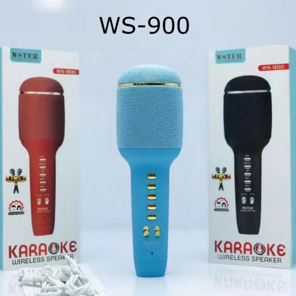 Mic Karaoke WSTER WS900 Mic Karaoke Mikrofon Original Wireless Bluetooth Mic Genggam Microphone Karaoke Bluetooth Wster WS 900 Original