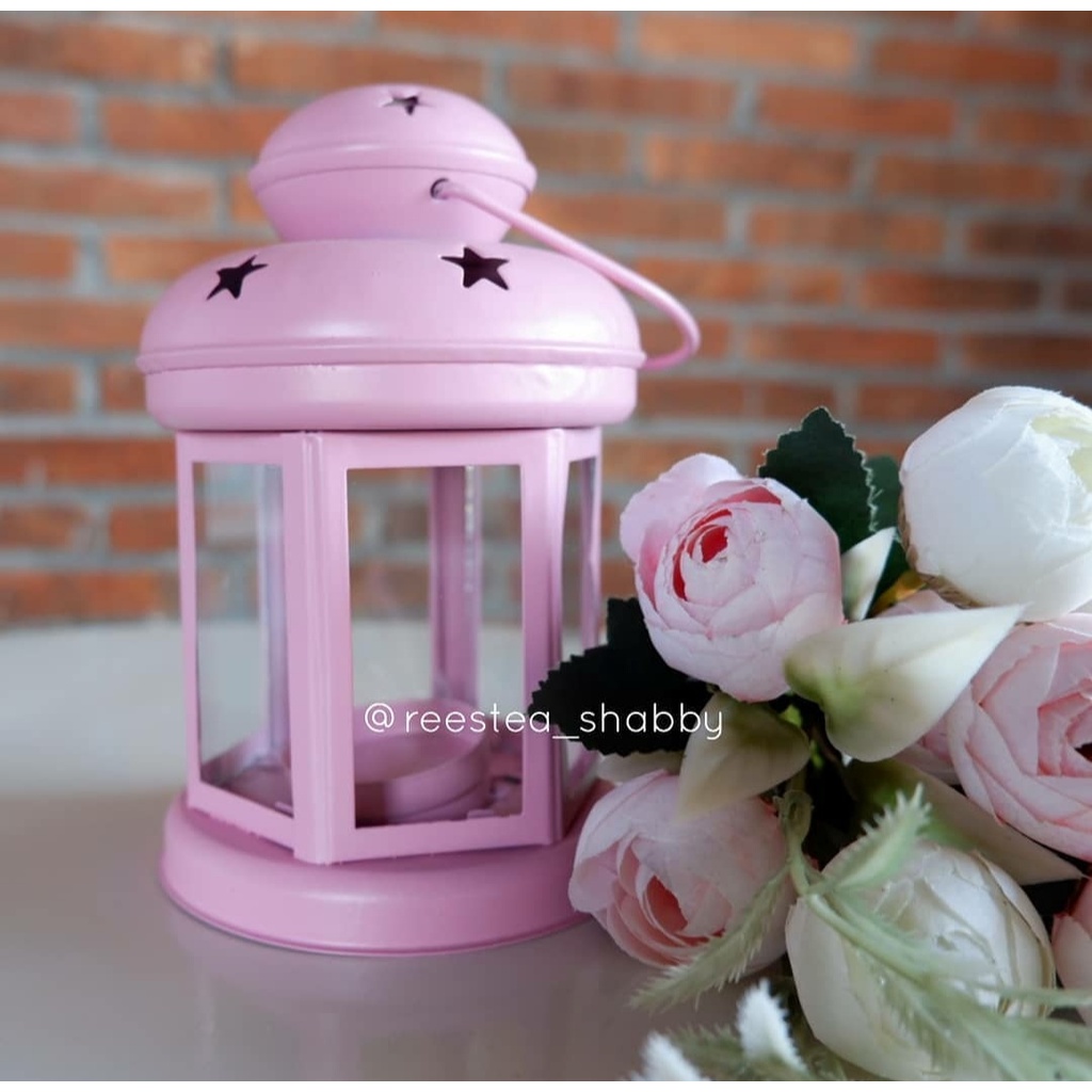 Lentera Pastel/ Lentera  lampu shabbychic tempat lilin