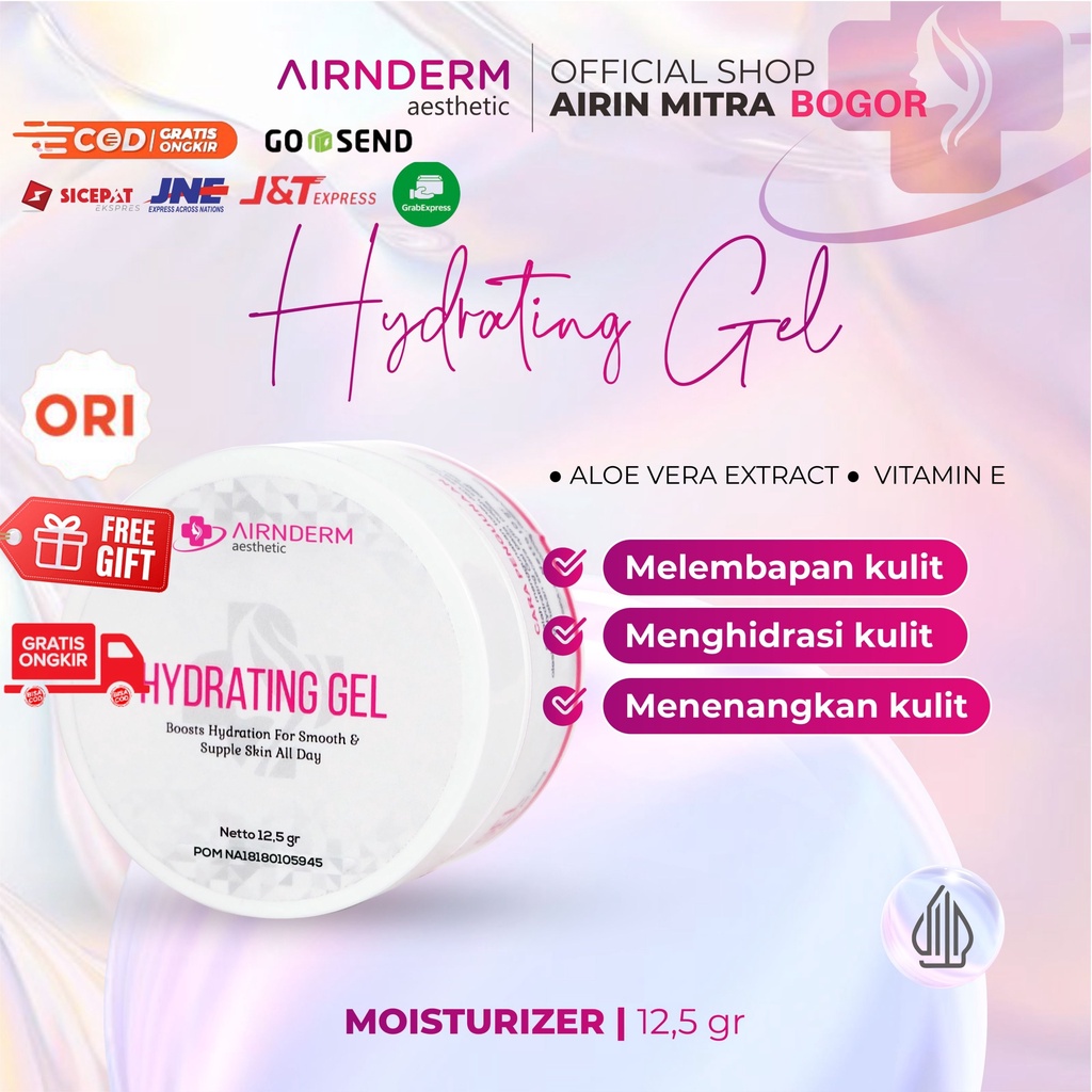 Hydrating Gel Airin, Pelembab Wajah Airin Hydrating Gel, Skincare Aman BPOM Bumil dan Busui