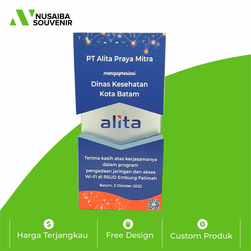 Plakat Kayu Custom Kombinasi Akrilik + Box Bludru