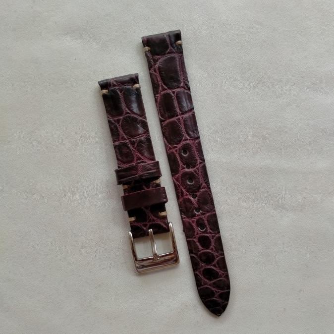 tali jam tangan 18mm kulit crocodile asli , watch strap