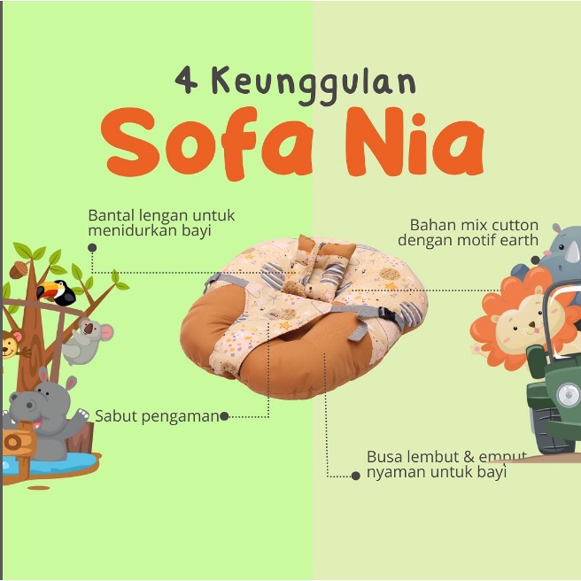 Nia Sofa Bayi Multifungsi + Bantal Lengan New Earth NBS 8008