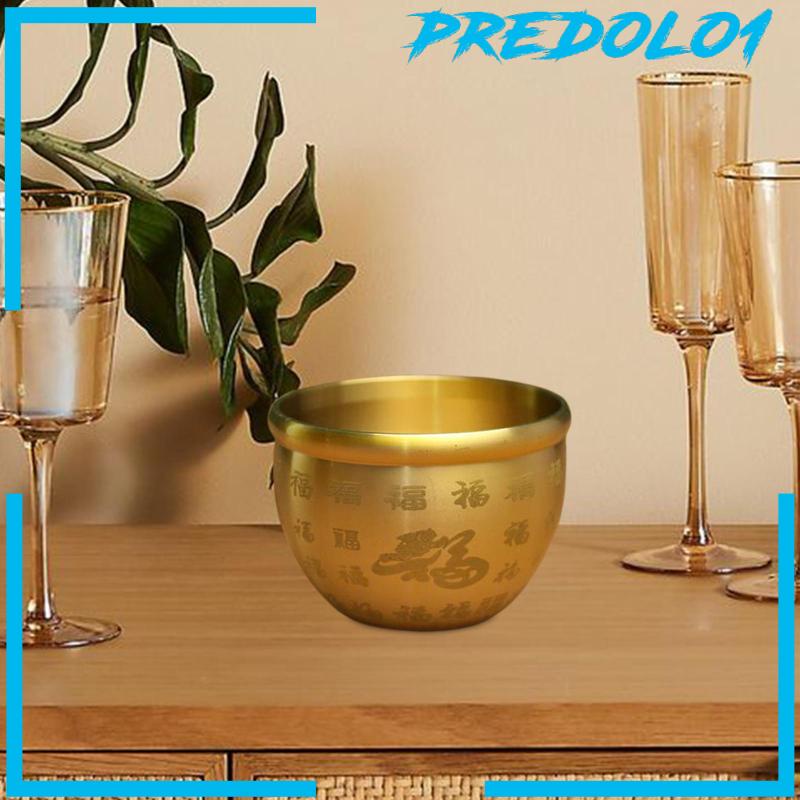 [Predolo1] Money Pot Floral Arrangements Kuningan Feng Shui Mangkuk Dekorasi Desktop Hadiah