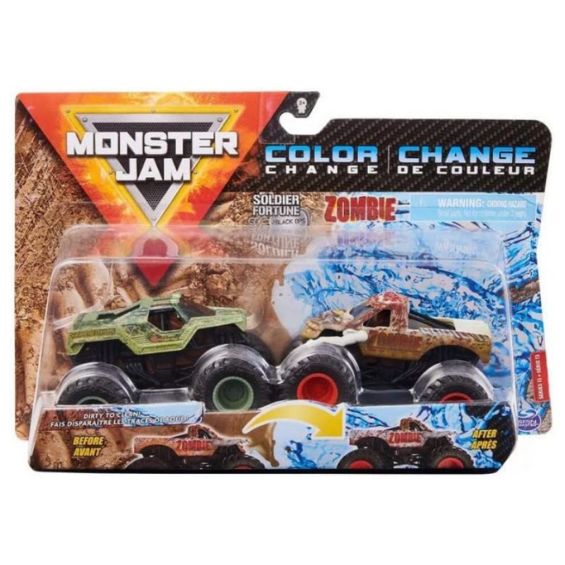 Monster Jam Color Change Soldier Fortune Zombie True Metal Diecast Original Spin Master - Mainan Mob