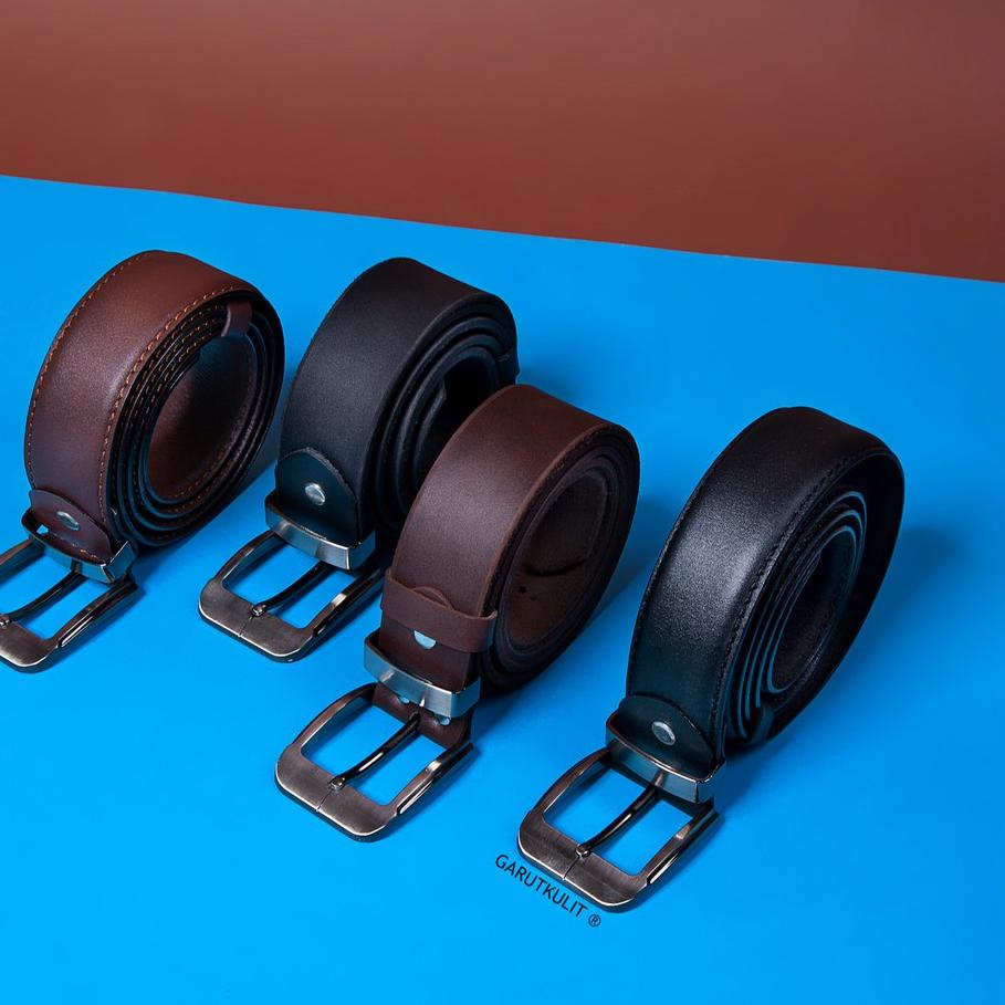 *BestSeller* GK Casual Belt (Tanpa Jahitan) - Sabuk Kulit Asli Pria / Gesper Kulit Pria / Sabuk Kasu