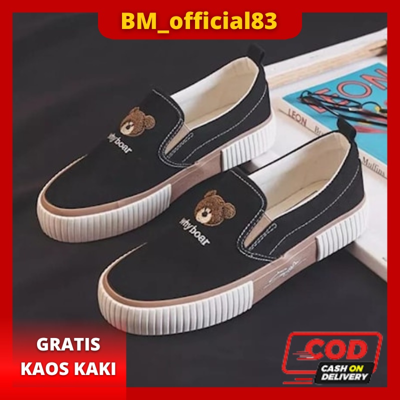 Sepatu Sekolah Wanita Sneakers Wanita Korea Tanpa Tali