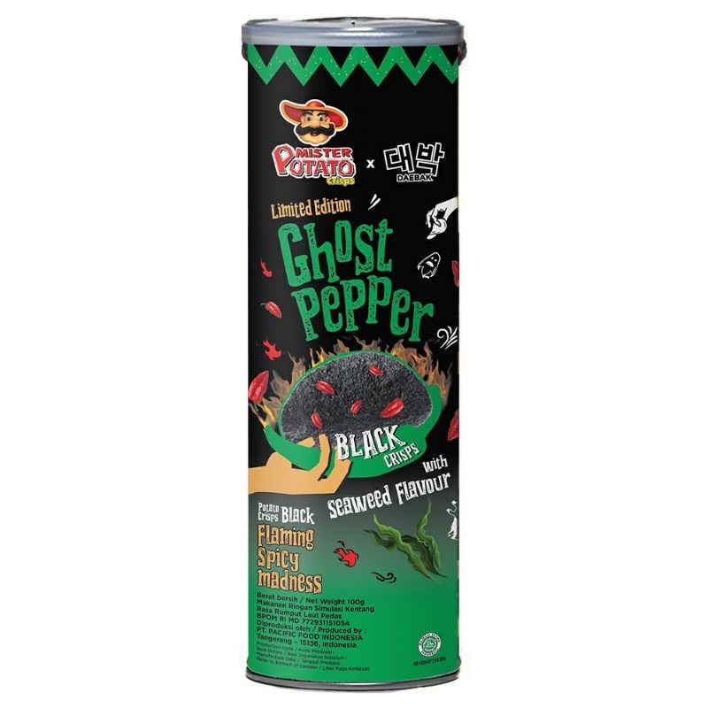 

Mister Potato Mamee Monster Potato Cripsp Ghost Pepper Seaweed 100 gr | Mamee Keripik Kentang