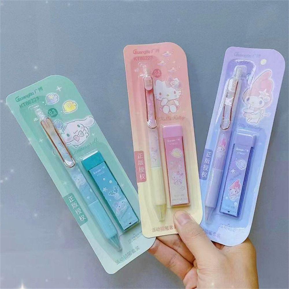 Mxbeauty Pensil Mekanik Kawaii Hadiah Anak Anime Siswa Melodyku Hello KT Pencil Lead