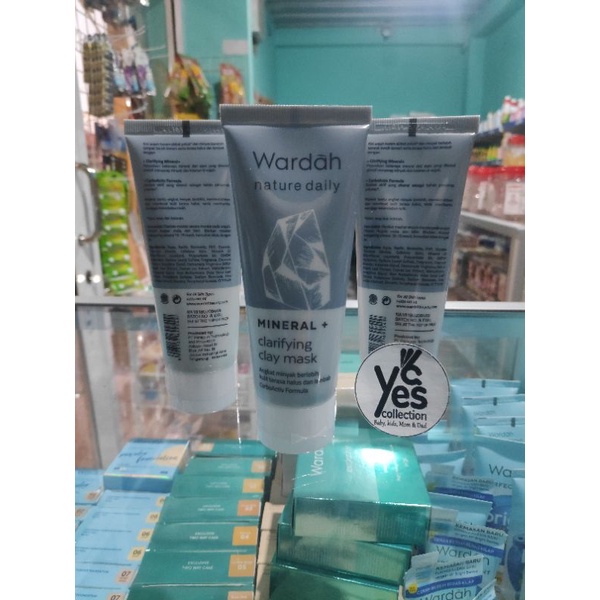 Wardah Nature Daily Mineral Clay Mask 60ml Clarifying Masker Wajah angkat minyak berlebih kelembaban kulit