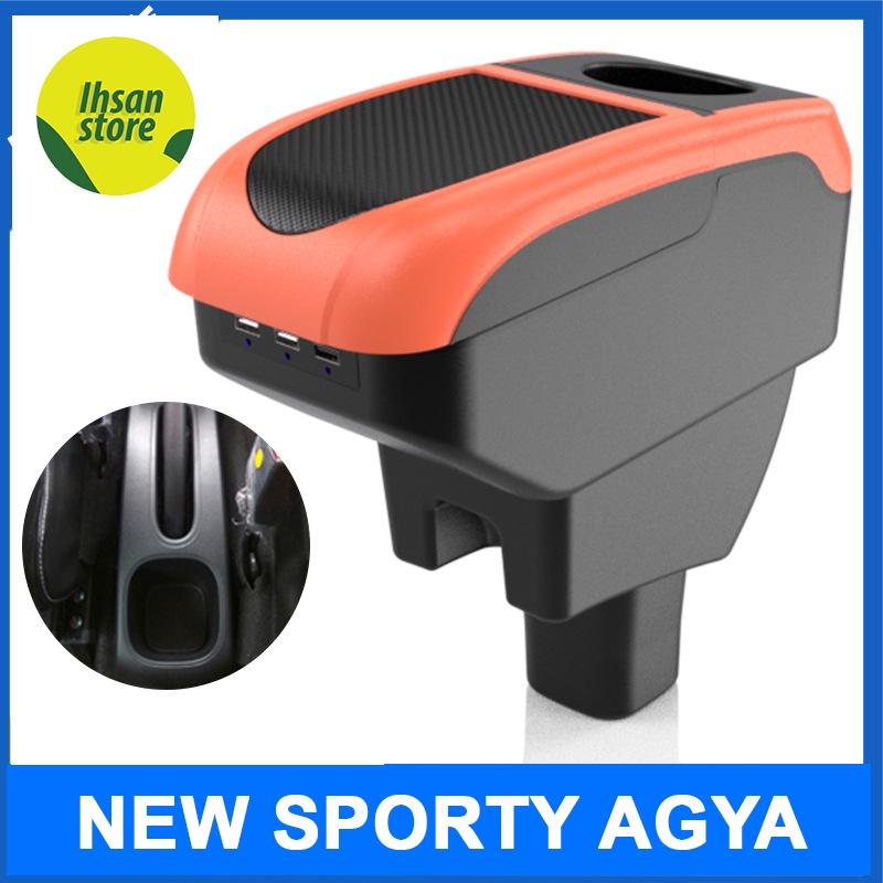 Sandaran Tangan Toyota Arm Rest Agya, Console Box Agya DIY New Sporty Carbon