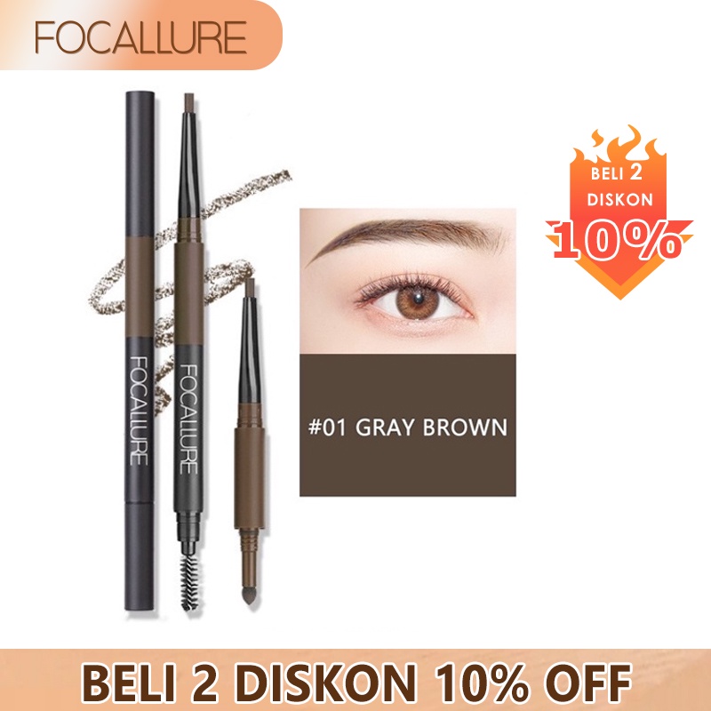 Focallure 3 in 1 Auto EyeBrows Pen Waterproof Eyebrow Pencil Automatic Pen With Powder