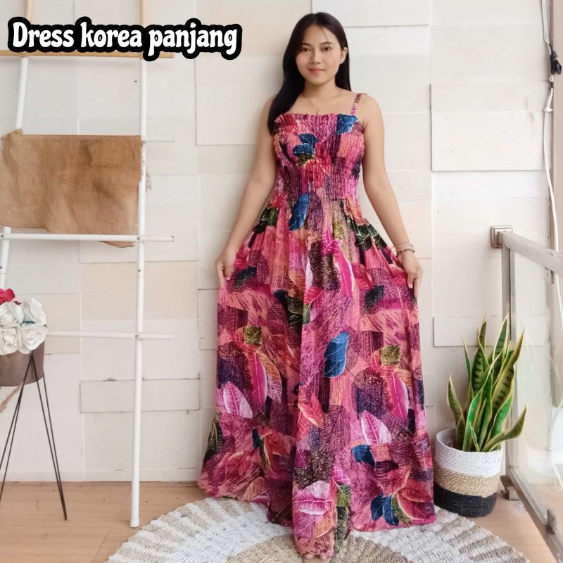 Dress korea panjang Motif