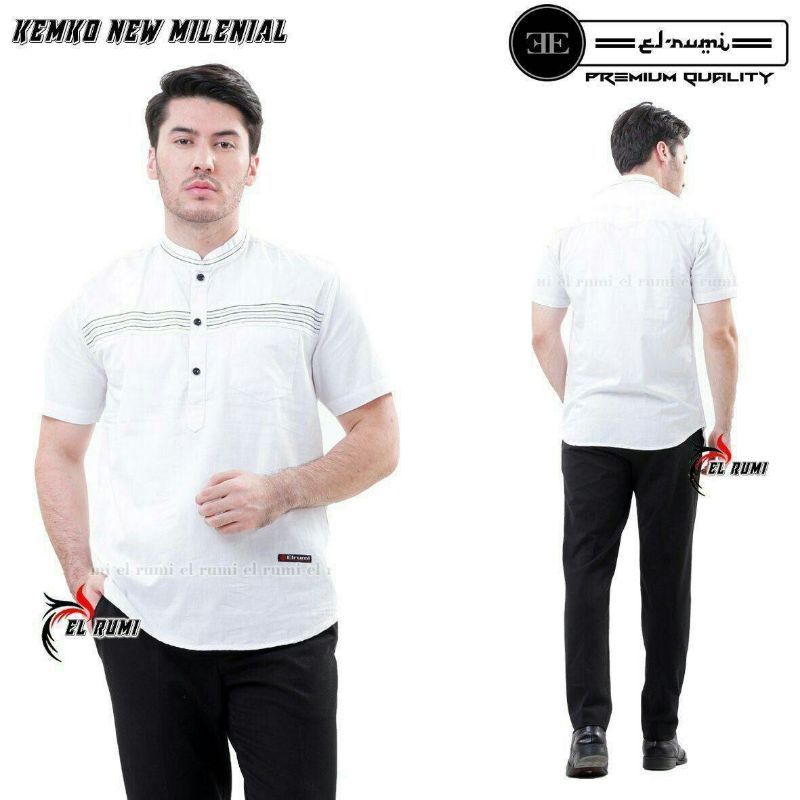 BAJU KEMKO KEMEJA KOKO LENGAN PENDEK EL-RUMI ORIGINAL