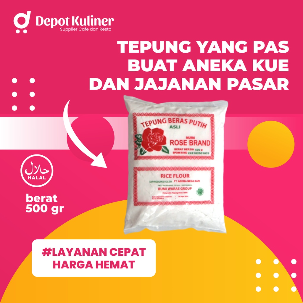 Tepung Beras Rose Brand 500GR Tepung Beras Putih