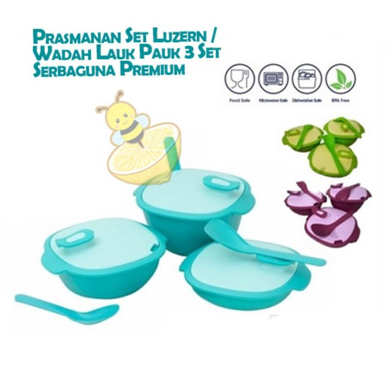 Prasmanan Set Luzern Wadah Lauk Pauk 3 Set Serbaguna
