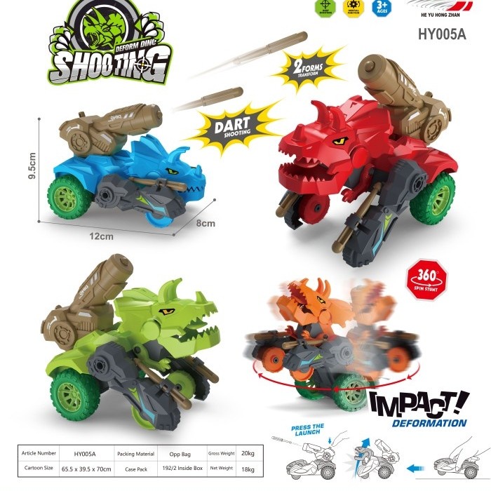 MAINAN ANAK MOBIL DINOSAURUS DIY SHOOTING BAHAN IMPORT KUALITAS KADO