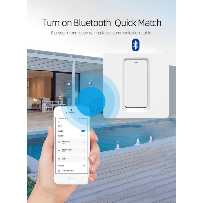 AMC Tuya Smart Switch EU Saklar Lampu Rumah Pintar Wi-Fi Tombol Tekan Aplikasi Smart Home / Tuya