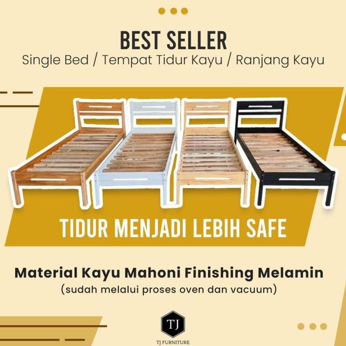 BEST SELLER SINGLE BED /TEMPAT TIDUR KAYU / DIVAN KAYU / RANJANG KAYU H545YT2HY