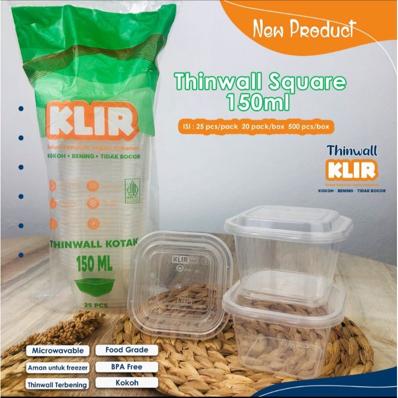 Cup puding/saos/sambal 150ml kotak KLIR