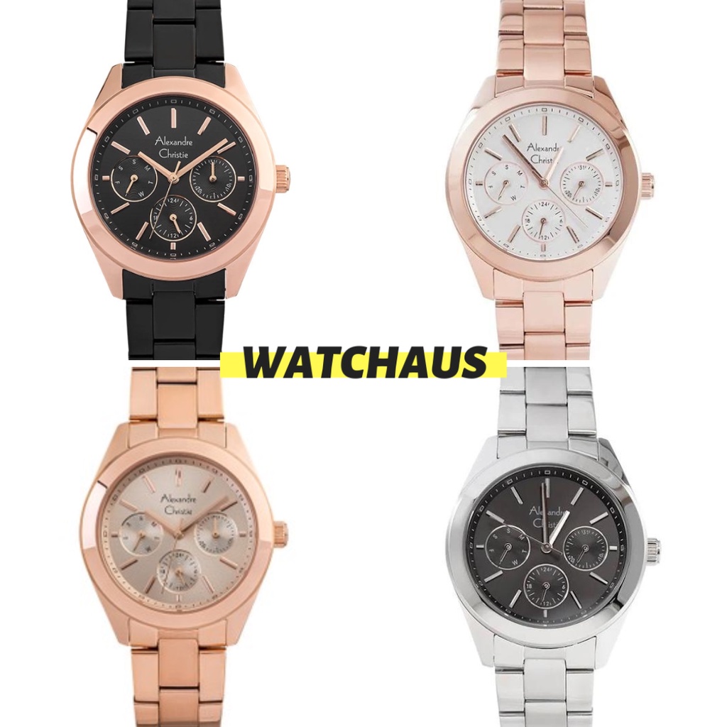 JAM TANGAN WANITA ALEXANDRE CHRISTIE AC2950 AC 2950 BFB ANALOG STAINLESS STRAP