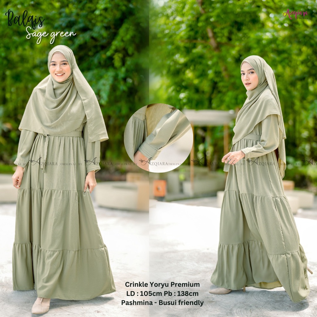 Balqis Syari Gamis Muslim Dress Original Produk By Qiara