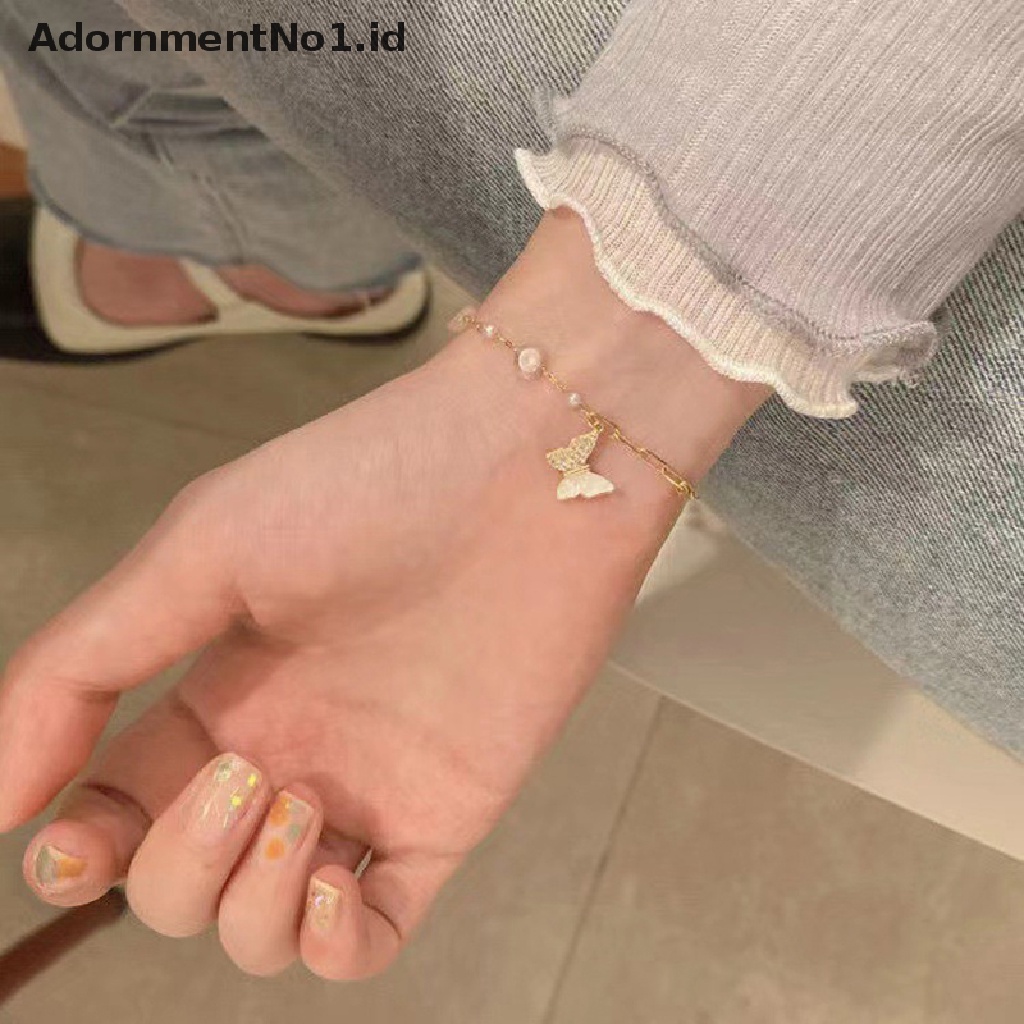 [AdornmentNo1] Gelang Kupu-Kupu Untuk Wanita Manik Warna-Warni Butterfly Bracelet Desain Fashionable Classy Bracelet Cute Sweet All-Match Accesorios Jewelry [ID]