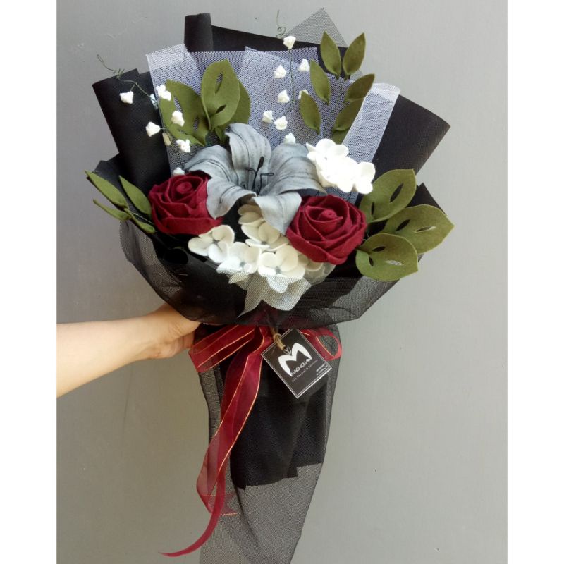 Iria reg - Buket bunga flanel murah - Hadiah wisuda - Bouquet lamaran anniversary - Kado ultah - Buc