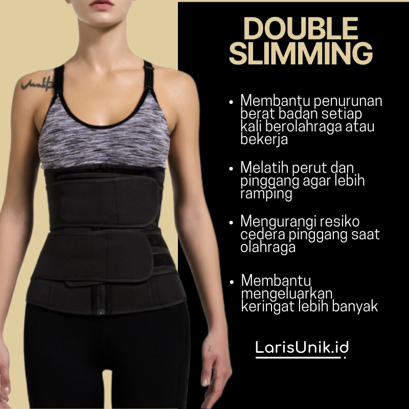 Waist Trainer Double Strap Korset pembakar lemak perut korset perut pelangsing perut