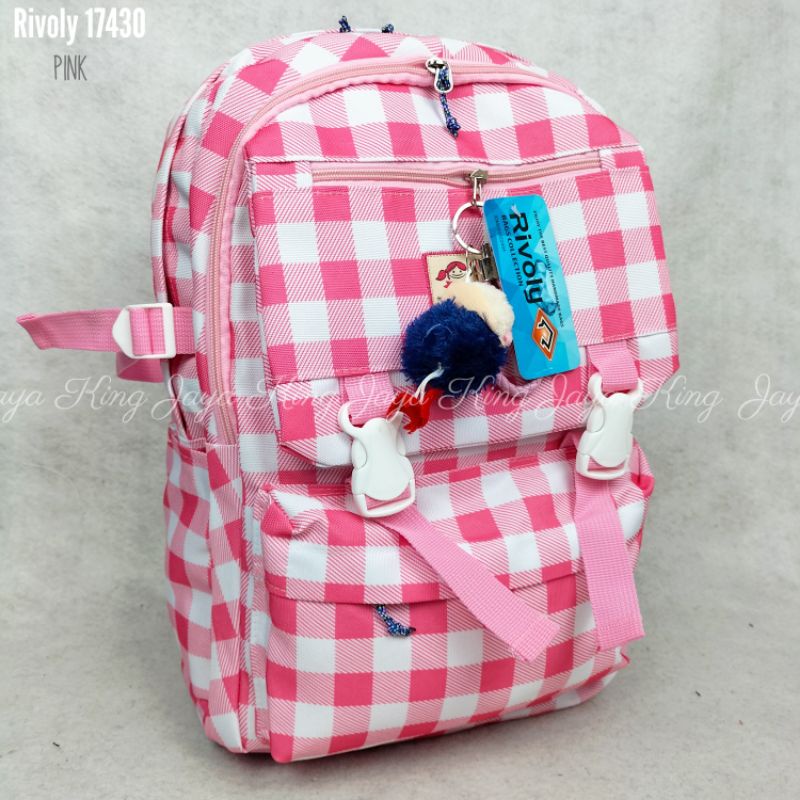 Ransel Korea Murah Rivoly Girl Kain Tas Sekolah Wanita Anak Perempuan Remaja