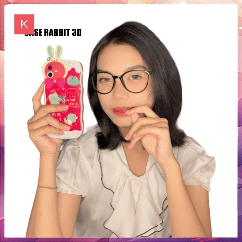 ANG CASE RABBIT 3D MOTIF IMUT CASING HP FOR IPHONE 14 PRO MAX 14 PRO 14 PLUS 14 13 PRO MAX