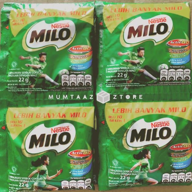 5.5 Product HOT ☘️ MUMTAAZZTORE ☘️ NESTLE Milo Activ-Go 22gr [1 Renceng Isi 11 Sachet @ 22gr ][11r x 22gr]