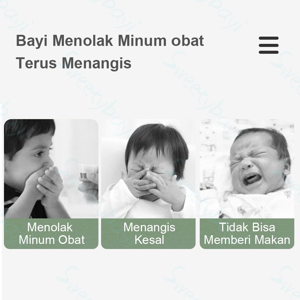 Sweetybayi Penyuap suntik bayi Alat minum obat bayi Pipet obat bayi Medicine feeder Pipet obat suntikan 20ml