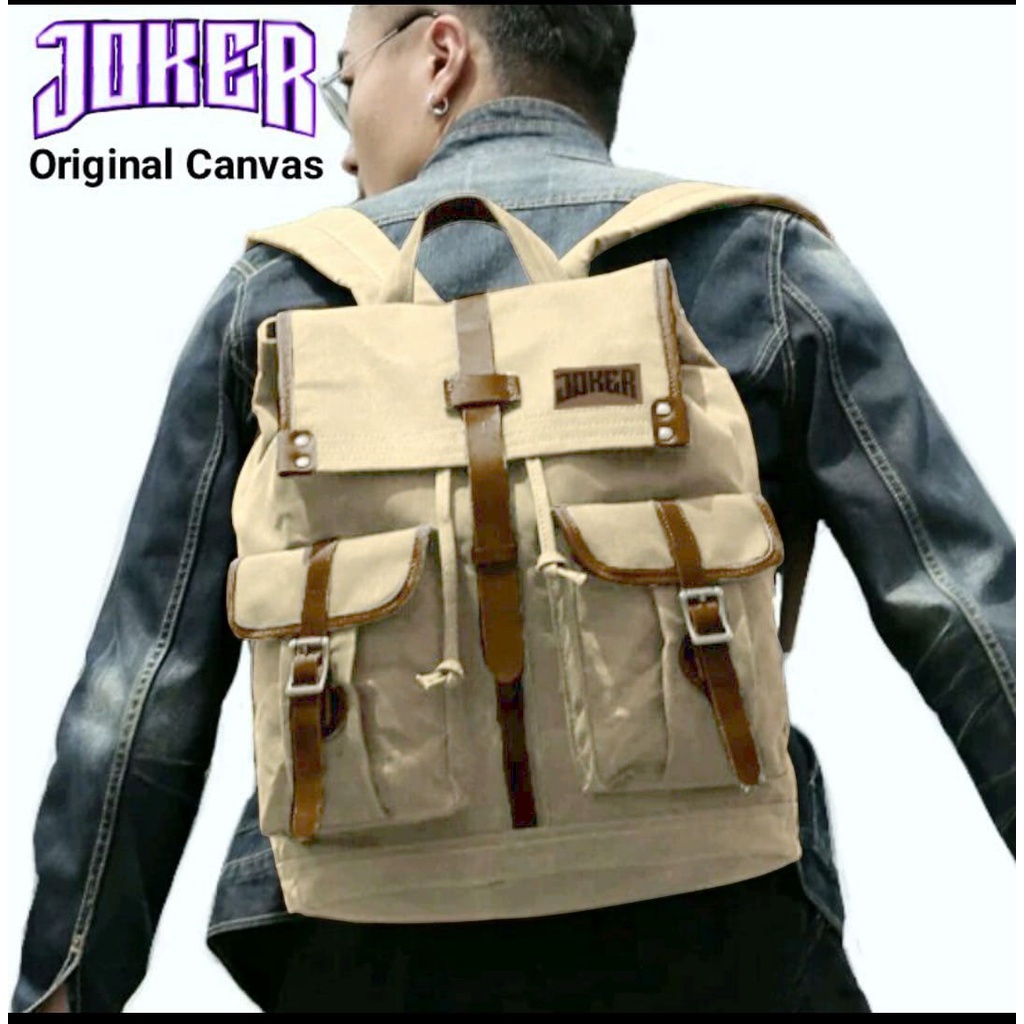 Tas Ransel Canvas IAC Absolute Backpack Up to 13 inch - Tas Pria Tas Wanita Daypack - Sekolah Laptop Punggung