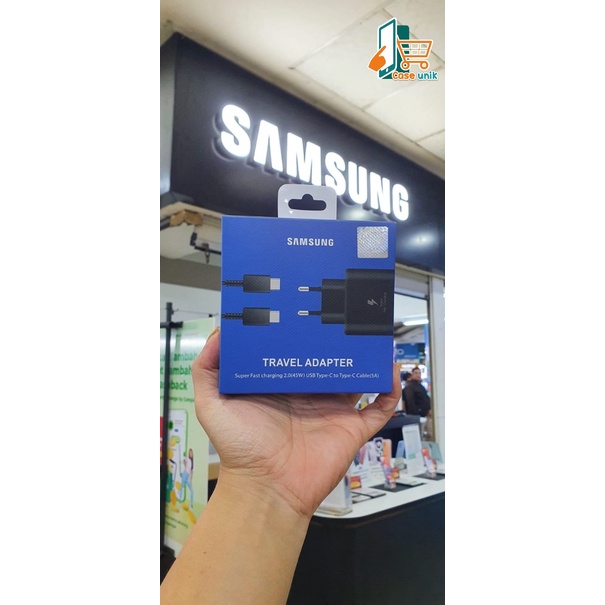 Super Fast Charging 45W Charger Cashan tc Samsung Note20 S20 S21 Ultra s22 s22ultra s22+ A32 A52 A72 a80 a90 A33 A53 A73 S20+ S21 ultra note10 Note10+ A70 A71 Z FLIP 3 Z FLIP 4 Z FOLD 3 Z FOLD 4 Type-C Original pack biru CS5219