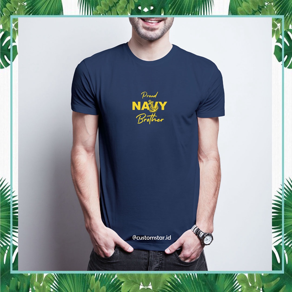 Kaos Tni Al Marinir Proud Navy Brother Biru Dongker