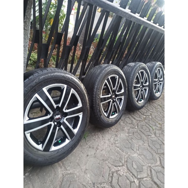 4 Velg R15 PCD 100+Ban 185/65 brio calya sigra agya ayla vios jazz yaris etios mobilio lova datsun