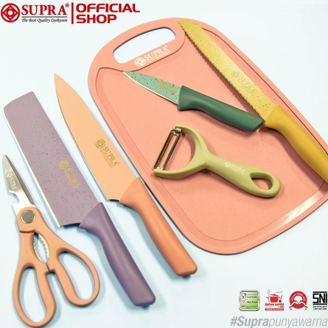 SUPRA Pisau 6 Pcs Kitchen Knife Set Pastel Color
