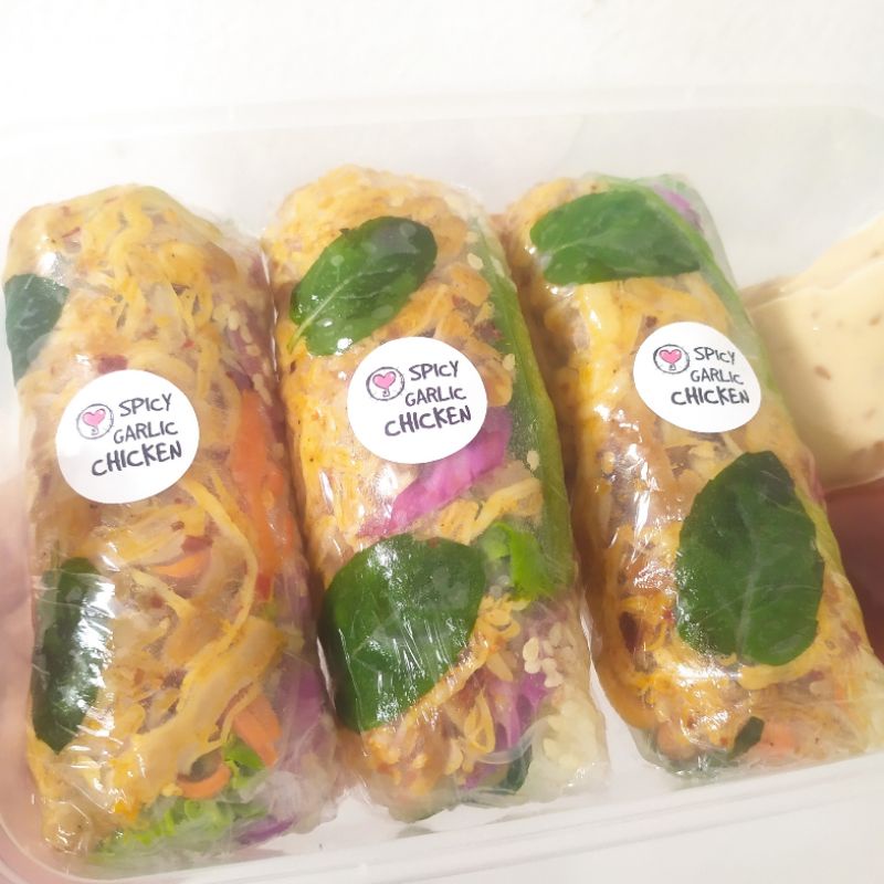 

PAKET SPICY GARLIC CHICKEN - Jumbo/Super Besar & Regular - Salad Roll/Vietnam SpringRoll/Veggie Roll