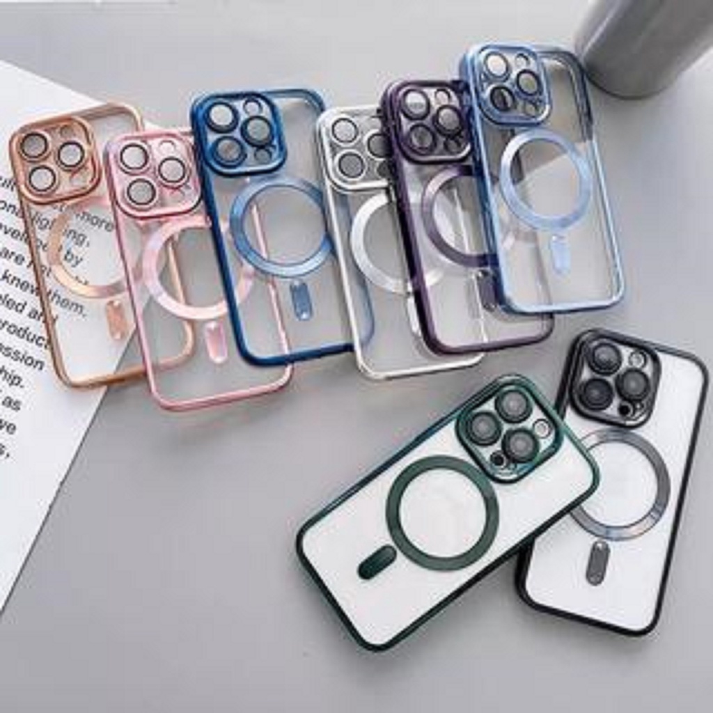 Magsafe Case Luxury Magnetic For Iphone 12 11 Pro Max Electroplating Chrome With Camera Protector